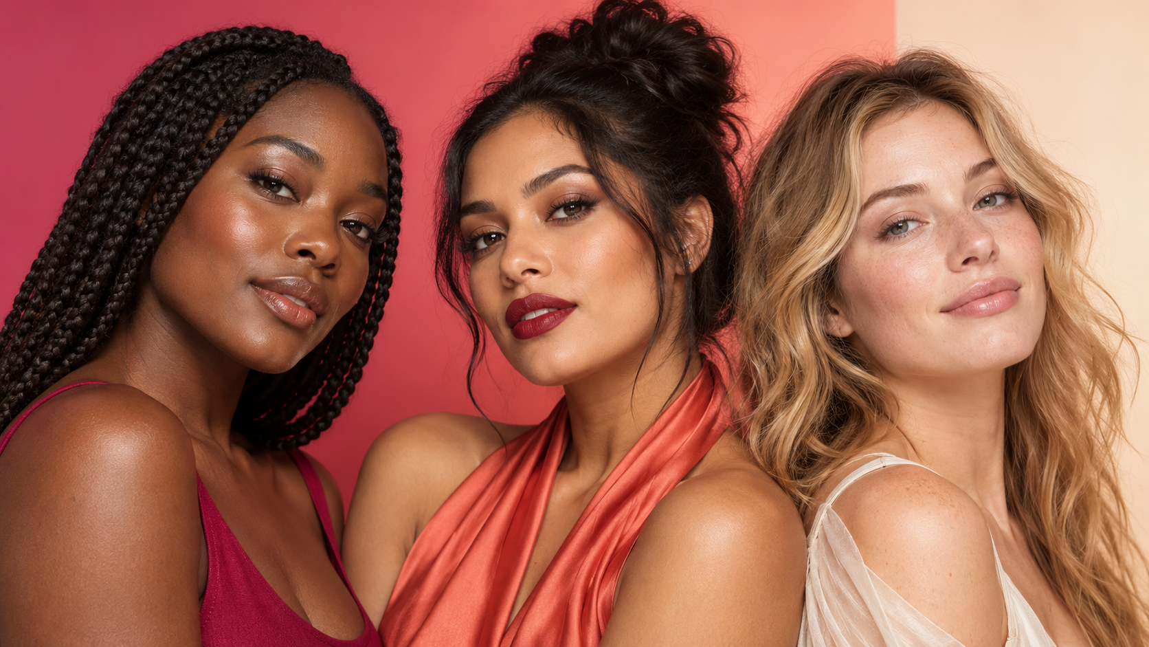 Love My Skin beauty portraits celebrating three different complexions
